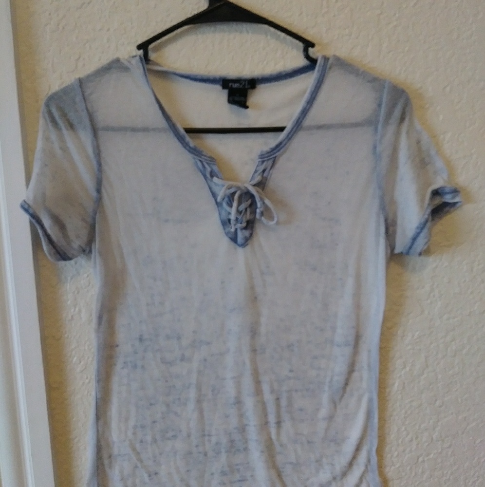 Rue 21 Blue Sheer Top